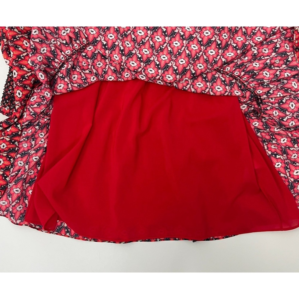 Alice & Olivia Elvira Smocked Mock Neck Mini Dress Sz 2 - Picture 8 of 16